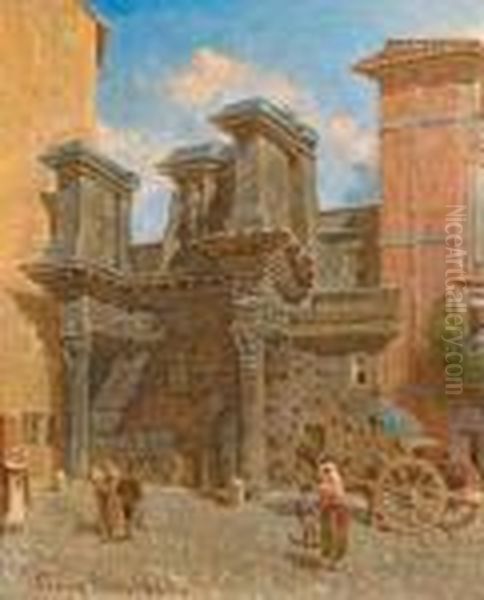 Italian Cityscape Oil Painting by Franz Alt