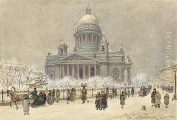 St Isaac's Cathedral, St Petersburg Oil Painting by Franz Alt