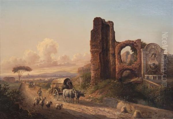 Path Near Ruins Oil Painting by Jacob Alt