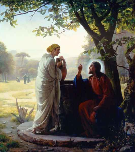 Woman at the Well Oil Painting by Carl Heinrich Bloch