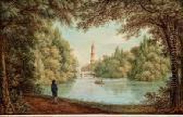 Furstlich Liechtensteinische Park Zu Eisgrub Oil Painting by Jacob Alt