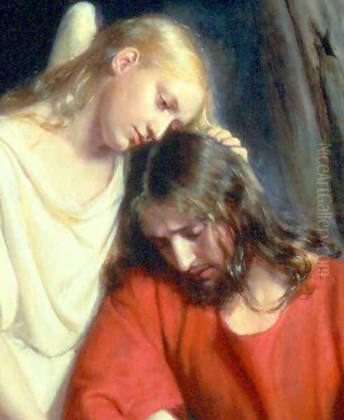 Christ at Gethsemane [detail #1] Oil Painting by Carl Heinrich Bloch