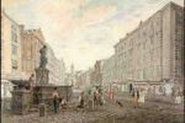 Graben In Wien Oil Painting by Jacob Alt