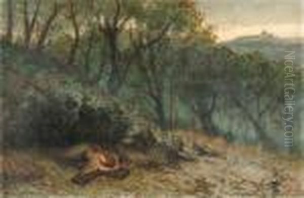 Paesaggio Con La Maddalena Penitente Oil Painting by Saverio Francesco Altamura