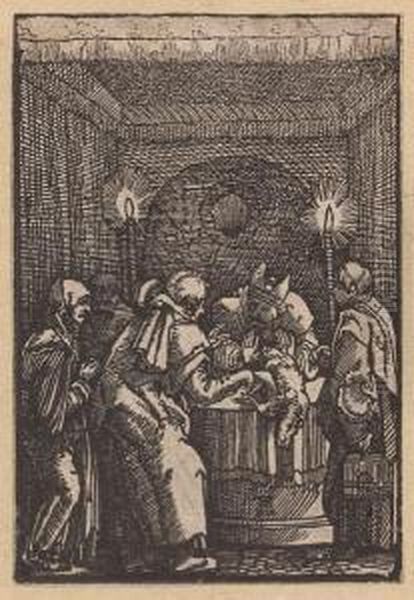 Joachim's Offering, From The Fall Andredemption Of Man Oil Painting by Albrecht Altdorfer