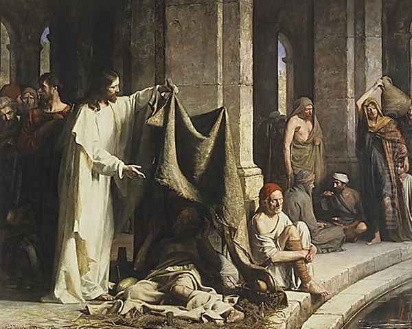 Christ Healing by the Well of Bethesda Oil Painting by Carl Heinrich Bloch