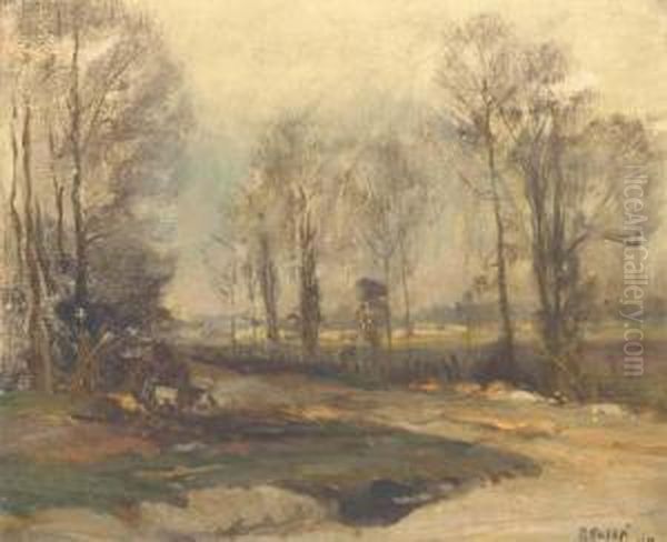 Autumn Landscape Oil Painting by Mathias Joseph Alten