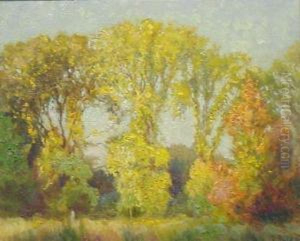 Fire Of Fall Oil Painting by Mathias Joseph Alten