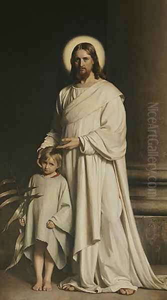 Christ and a Boy Oil Painting by Carl Heinrich Bloch