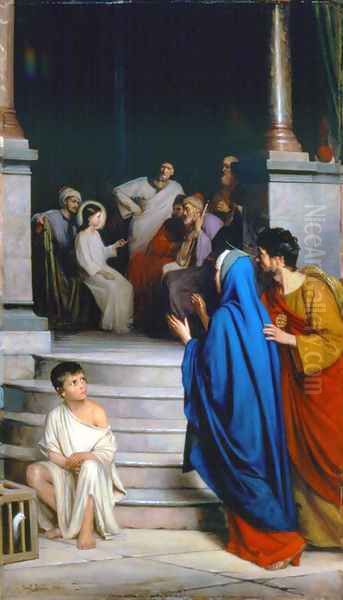 Christ Teaching at the Temple Oil Painting by Carl Heinrich Bloch