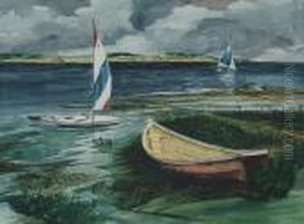 Barnstable Harbor Oil Painting by Archer Robert Altermatt