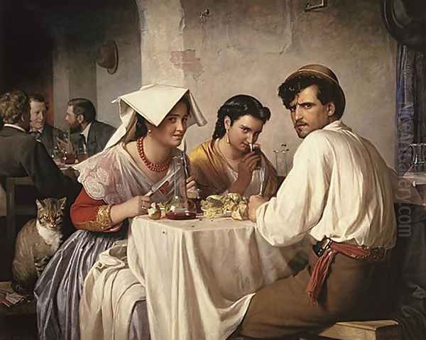 Osteria Oil Painting by Carl Heinrich Bloch