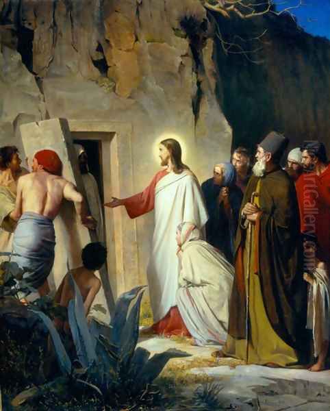 The Raising of Lazarus Oil Painting by Carl Heinrich Bloch