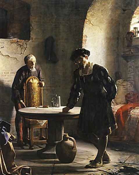 The Imprisoned Danish King Christian II Oil Painting by Carl Heinrich Bloch