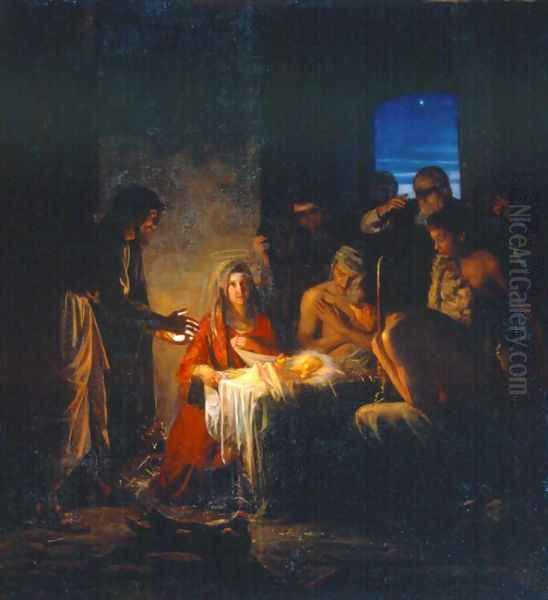 The Birth of Christ Oil Painting by Carl Heinrich Bloch