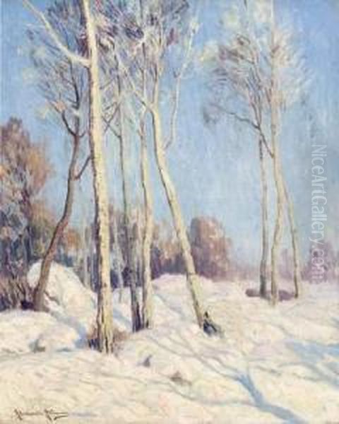 Sous-bois Enneige Oil Painting by Alexander Altmann