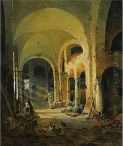 The Old Monastery Oil Painting by Anton Ii Altmann