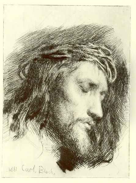 Portrait of Christ Oil Painting by Carl Heinrich Bloch