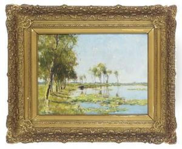 On The Bank Of The Lake Oil Painting by Gerard Altmann