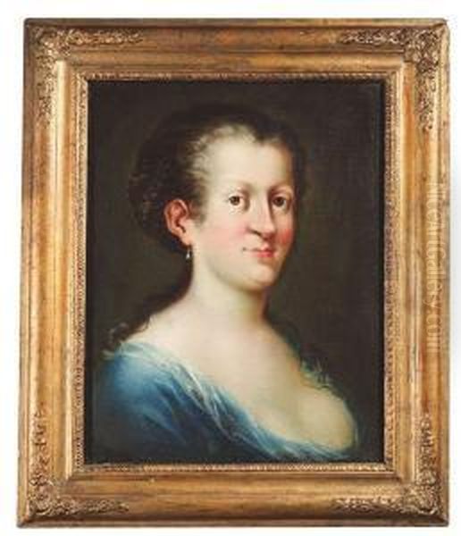 18th Ct. Portrait Of A Woman Oil Painting by German Alvarez Algeciras