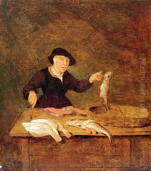 A Fishmonger, c.1667 Oil Painting by Quiringh Gerritsz. van Brekelenkam