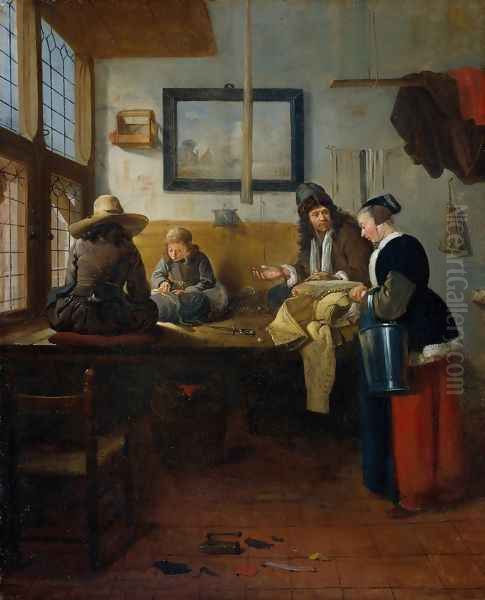 The Tailor's Workshop Oil Painting by Quiringh Gerritsz. van Brekelenkam