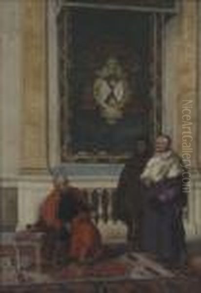 La Audiencia Del Cardenal Oil Painting by Luis Alvarez Catala