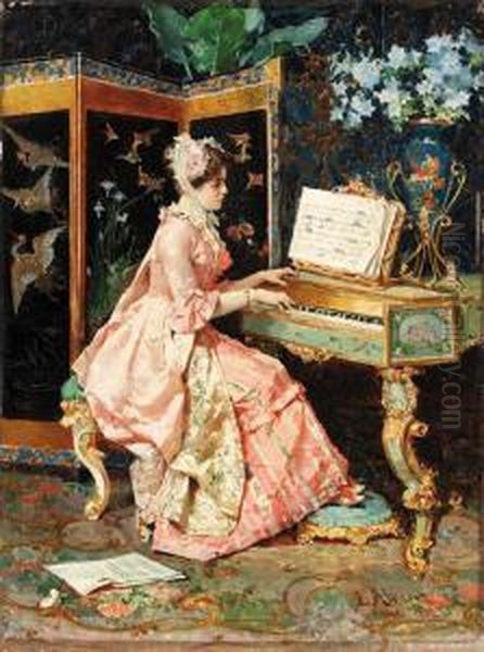 Elegant Melodies Oil Painting by Luis Alvarez Catala