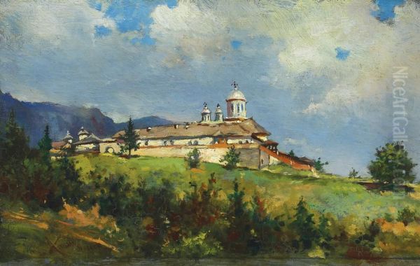 Sinaia Monastery Oil Painting by Theodor Aman