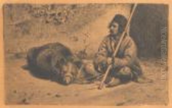 Bear Leader Oil Painting by Theodor Aman