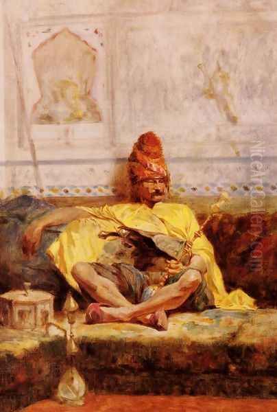 Bashi-Bazouk Assis (Seated Bashi-Bazouk) Oil Painting by Charles Bargue