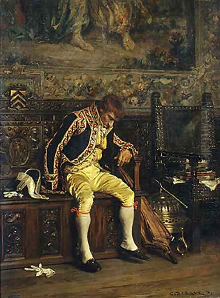 A Footman Sleeping 1871 Oil Painting by Charles Bargue