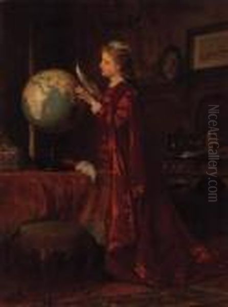 Far Away Places Oil Painting by Wilhelm A. Lebrecht Amberg