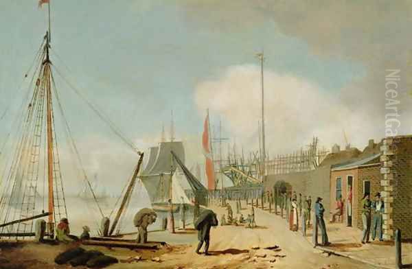 View of the South End, Hull 1809 Oil Painting by William Barton