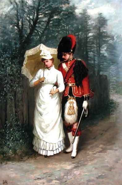 An Officer and His Lady Oil Painting by Jane Maria Bowkett