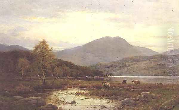 Autumn Evening, Loch Venachar Oil Painting by Alfred de Breanski