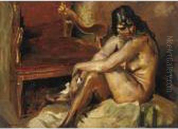 Nudo Femminile Oil Painting by Giuseppe Amisani