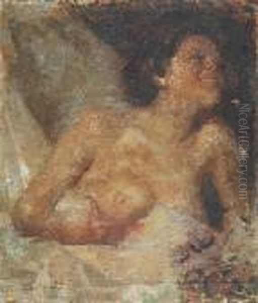 Nudo Femminile Oil Painting by Giuseppe Amisani