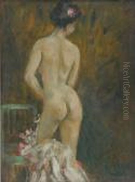 Nudo Di Schiena Oil Painting by Giuseppe Amisani