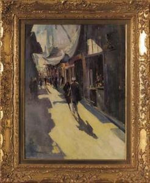 Via Del Cairo Oil Painting by Giuseppe Amisani