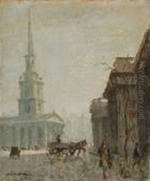 Scorcio Di Londra Oil Painting by Giuseppe Amisani