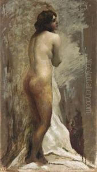 Nudo Femminile - 1900 Oil Painting by Giuseppe Amisani