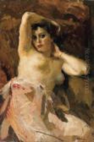 Nudo Femminile Oil Painting by Giuseppe Amisani