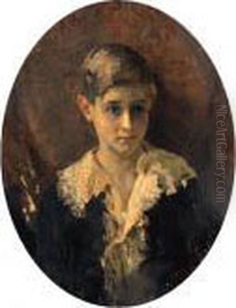 Ritratto Di Fanciullo Oil Painting by Giuseppe Amisani