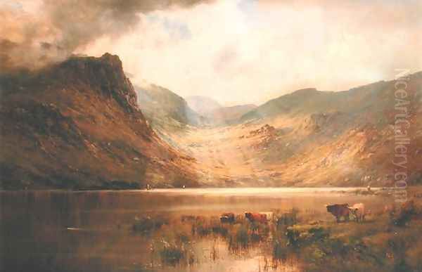 Loch Lochay Oil Painting by Alfred de Breanski