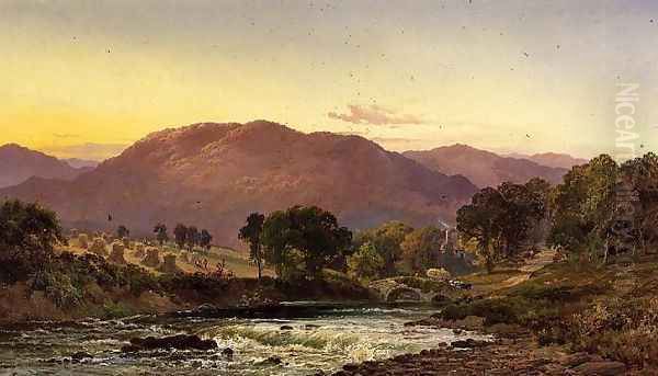 Near Llangollen Pass, North Wales Oil Painting by Alfred de Breanski