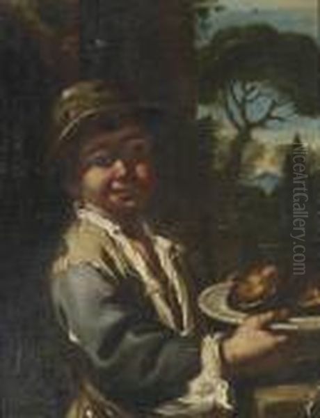 Ragazzo Con Dolci In Un Piatto Oil Painting by Antonio Amorosi