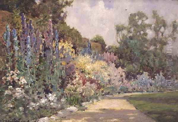 The Herbaceous Border Oil Painting by Alfred de Breanski