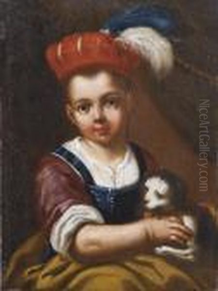 Bambina Con Un Gatto Oil Painting by Antonio Amorosi