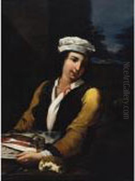 Giovane Ragazzo Con Berretta Oil Painting by Antonio Amorosi